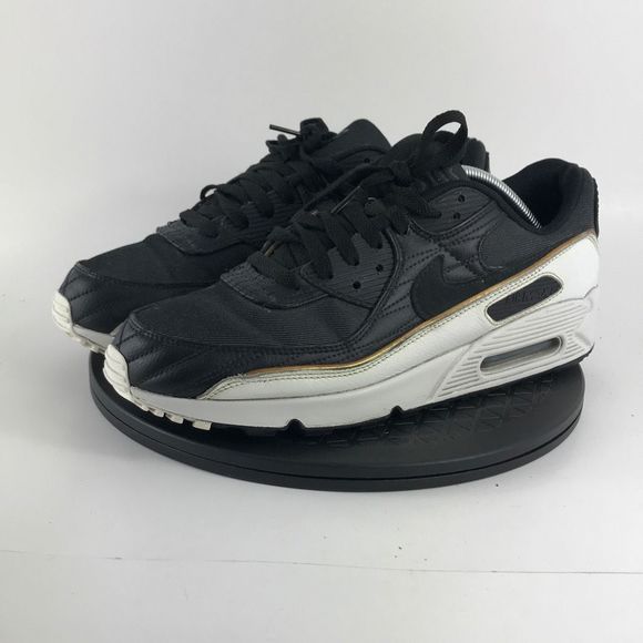 Nike Other - Nike ID Air Max 90 Black/White/Gold Running Shoes DJ3176-991 Men’s Size 12